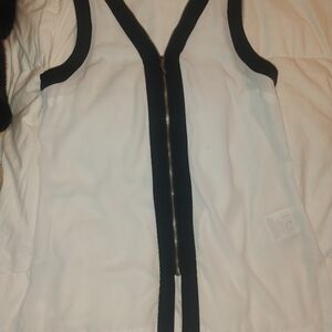 White and Black Zip-Up Vest